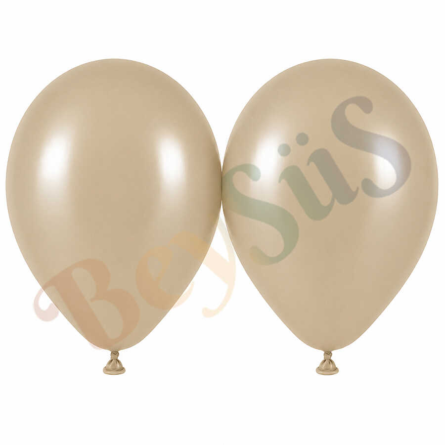 Deniz Kumu Renk Lateks Retro Balon (50 cm) - 2 Adet