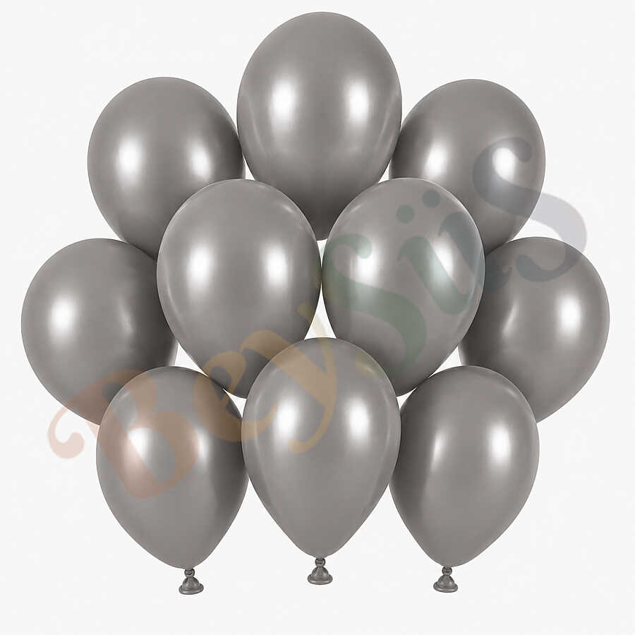 Duman Renk Lateks Retro Balon (13 cm) - 10 Adet