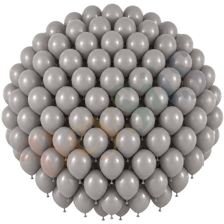 Duman Renk Lateks Retro Balon (30 cm) - 100 Adet