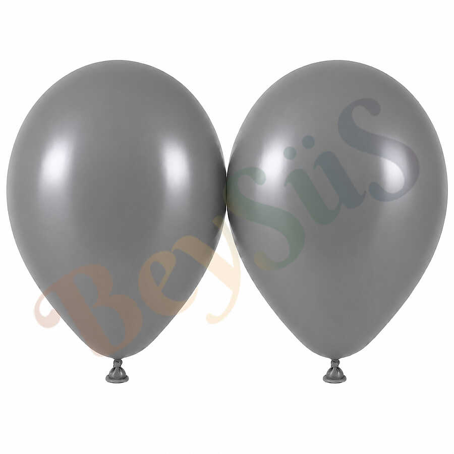 Duman Renk Lateks Retro Balon (50 cm) - 2 Adet
