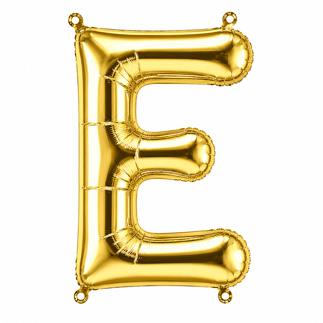 E Harfi Folyo Balon Altın Rengi (100 cm) 