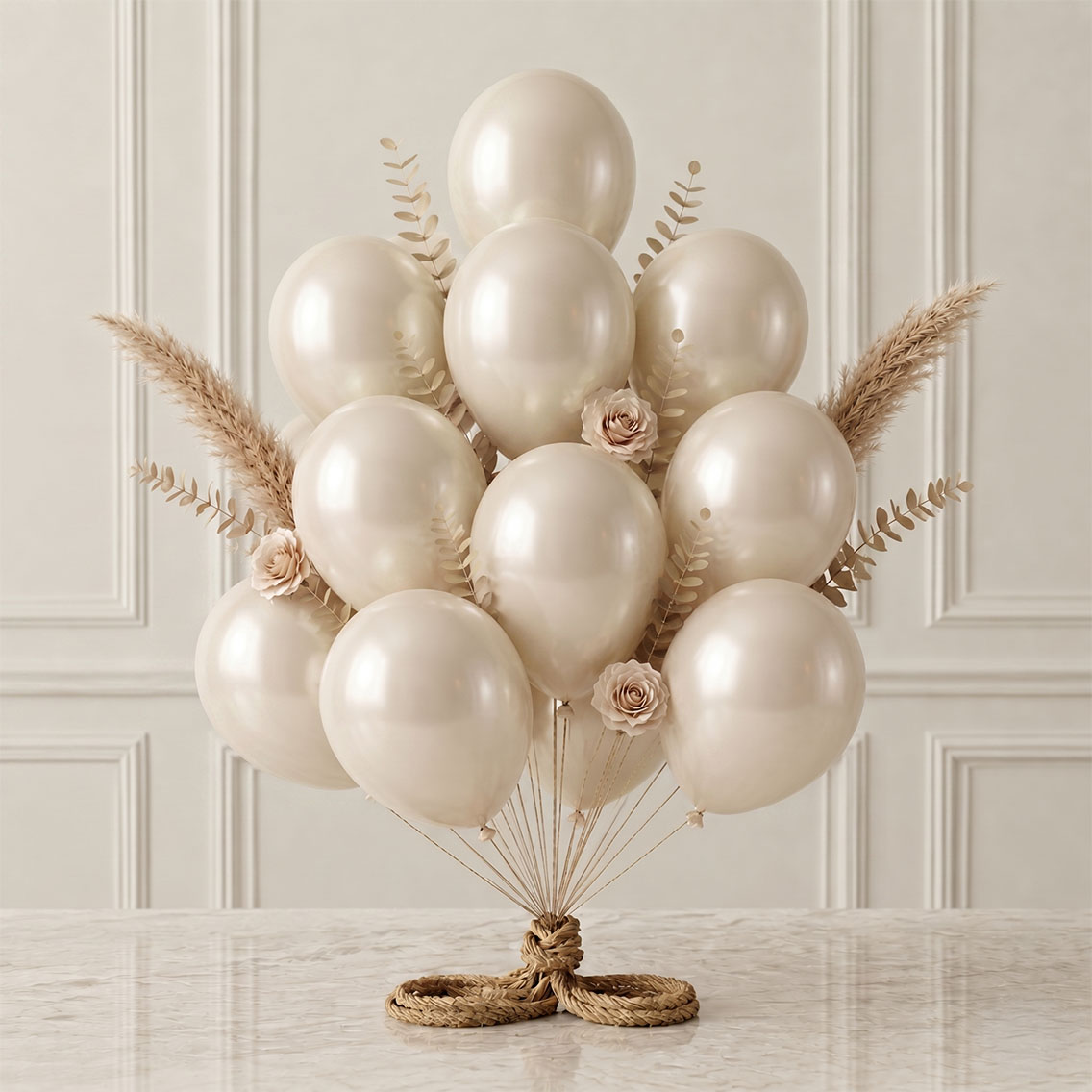 Fil Dişi Renk Lateks Metalik Balon (30 cm) - 12 Adet