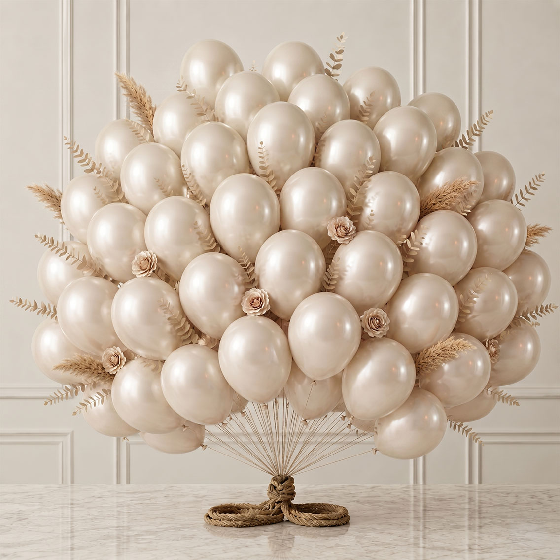 Fil Dişi Renk Lateks Metalik Balon (30 cm) - 50 Adet