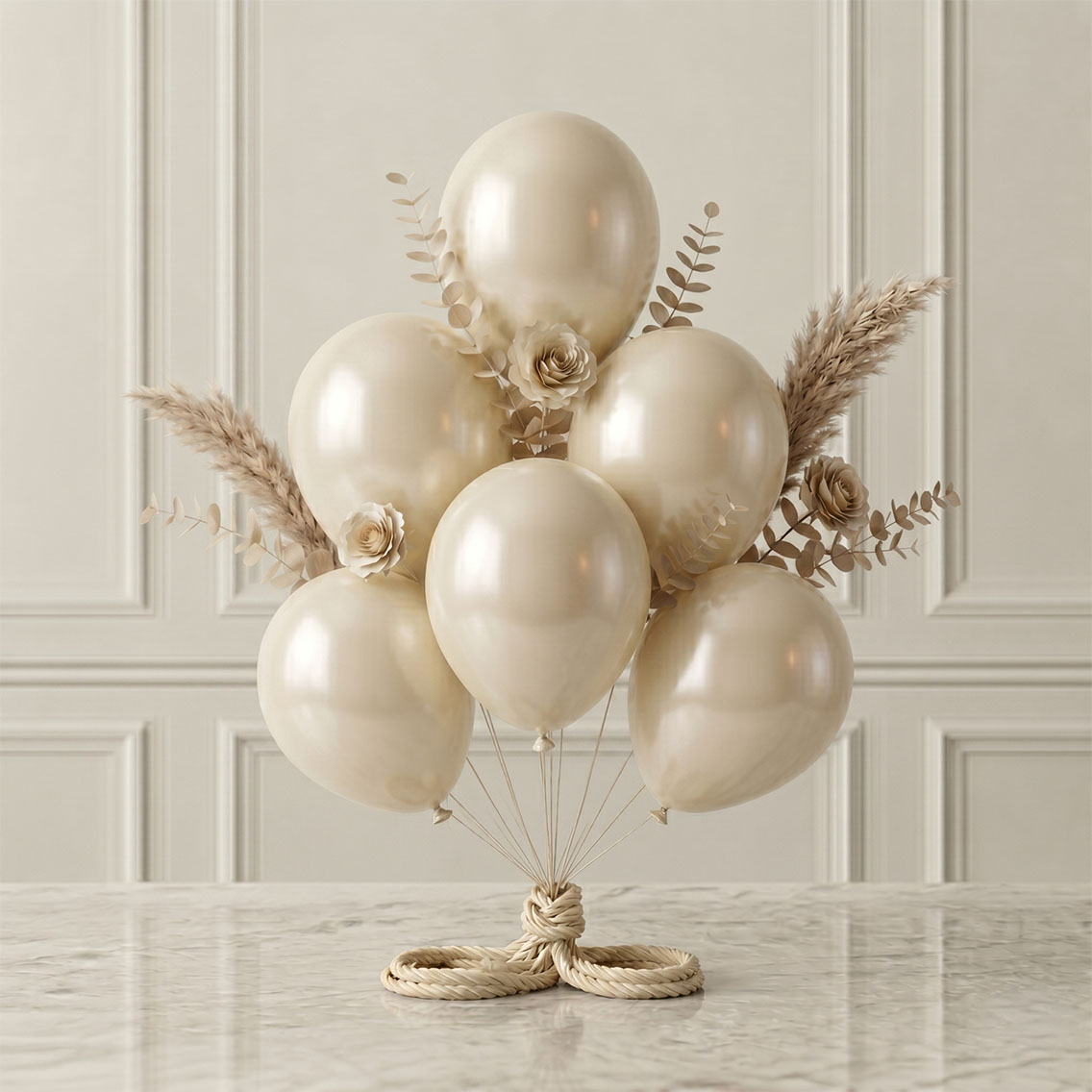 Fil Dişi Renk Lateks Metalik Balon (30 cm) - 6 Adet