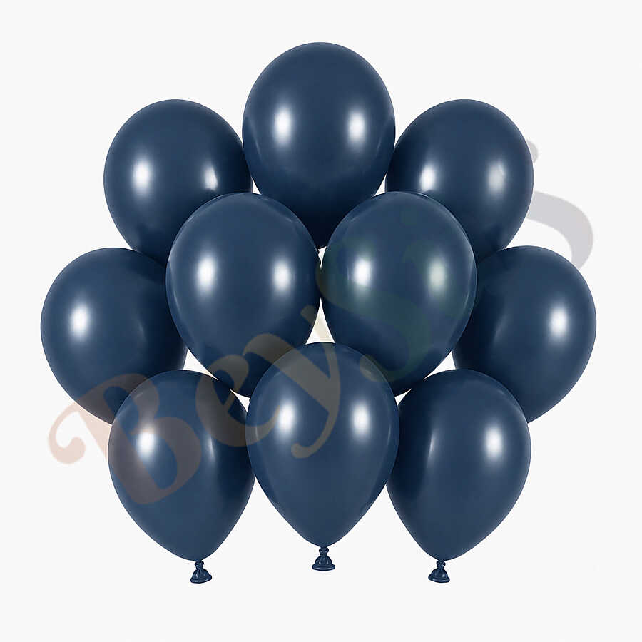 Fırtına Mavisi Renk Lateks Retro Balon (13 cm) - 10 Adet