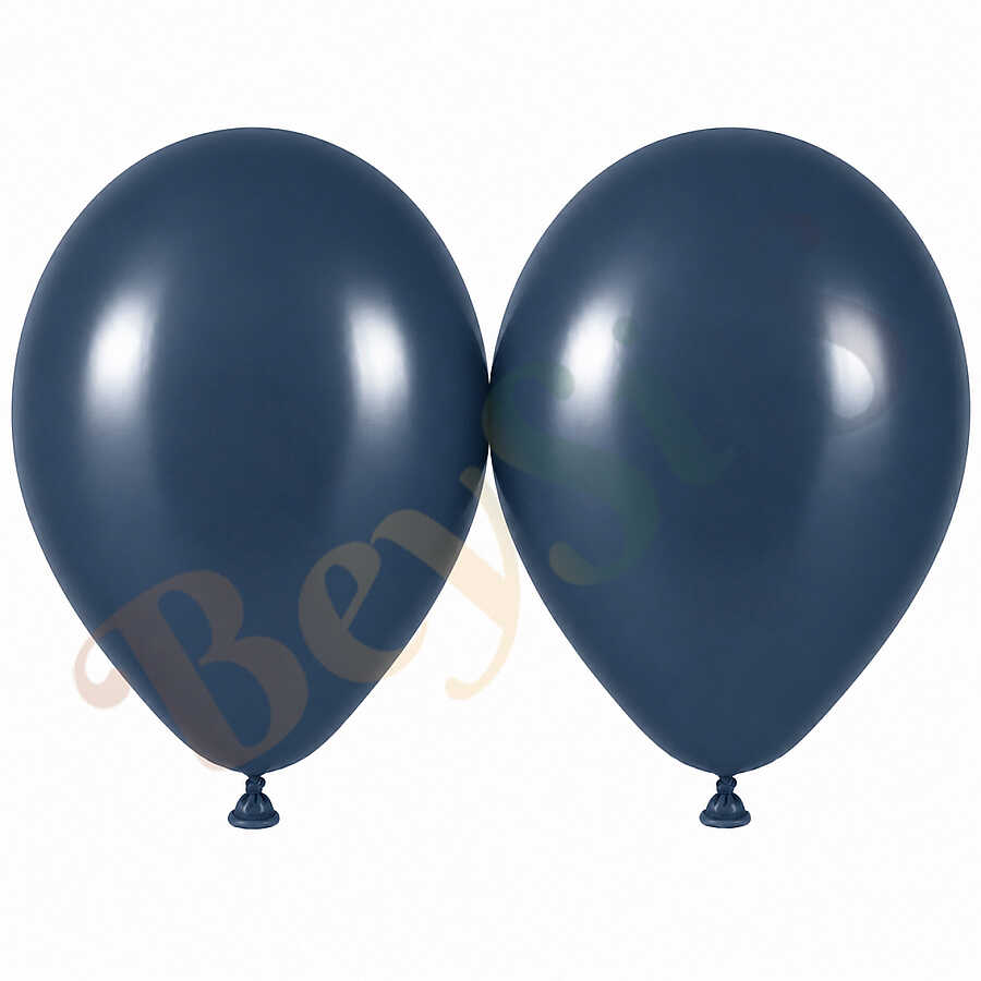 Fırtına Mavisi Renk Lateks Retro Balon (50 cm) - 2 Adet