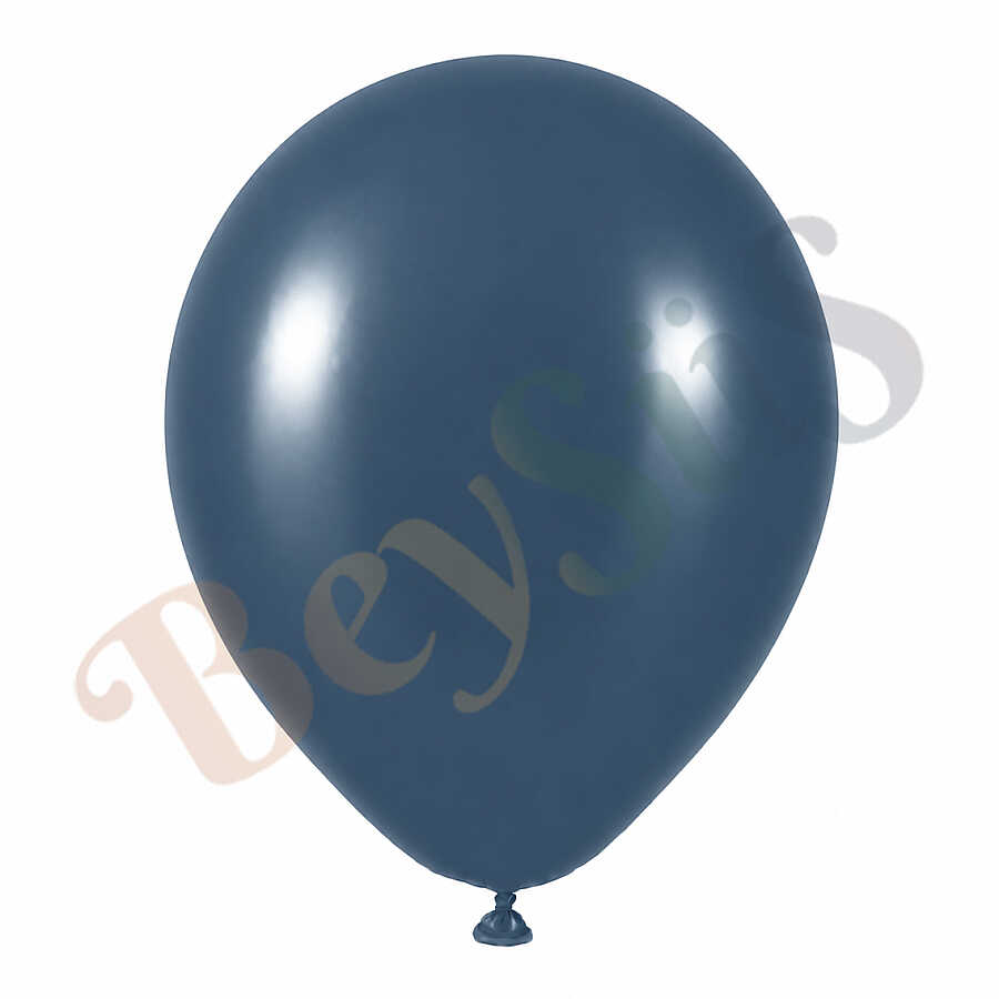 Fırtına Mavisi Renk Lateks Retro Balon (60 cm) - 1 Adet