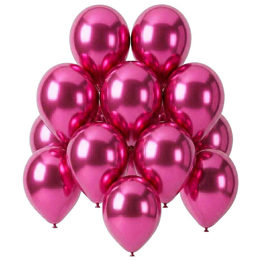 Fuşya Renk Lateks krom Balon (30 cm) - 12 Adet