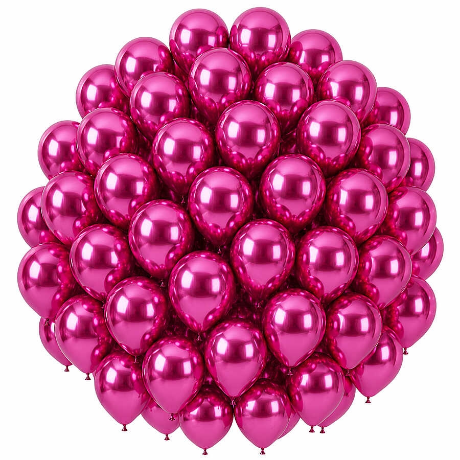 Fuşya Renk Lateks krom Balon (30 cm) - 50 Adet