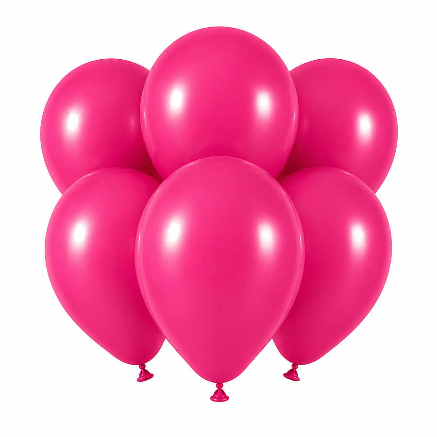 Fuşya Renk Lateks Pastel Balon (30 cm) - 6 Adet