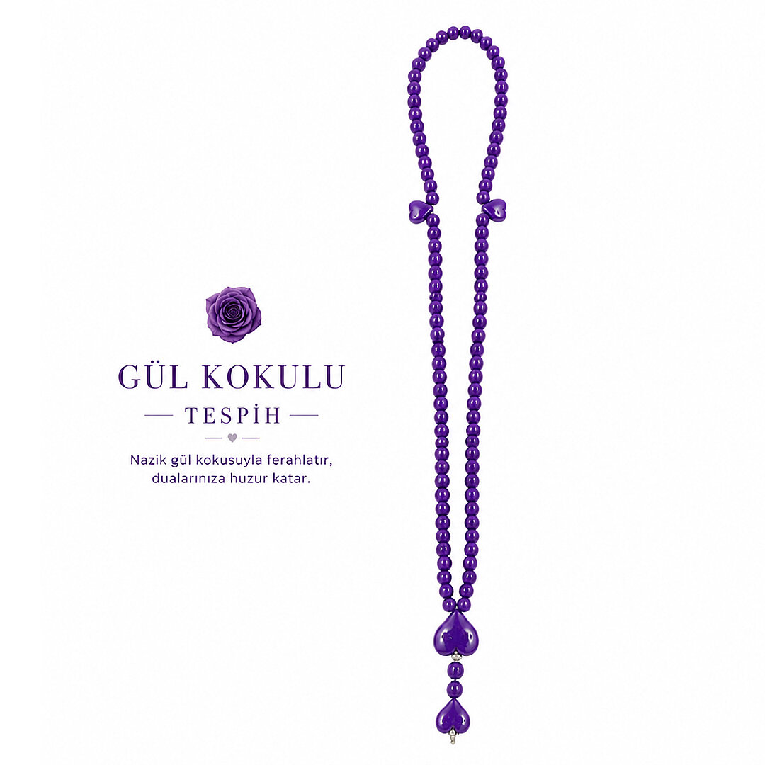 Gül Kokulu Tesbih Mor 4 Adet 