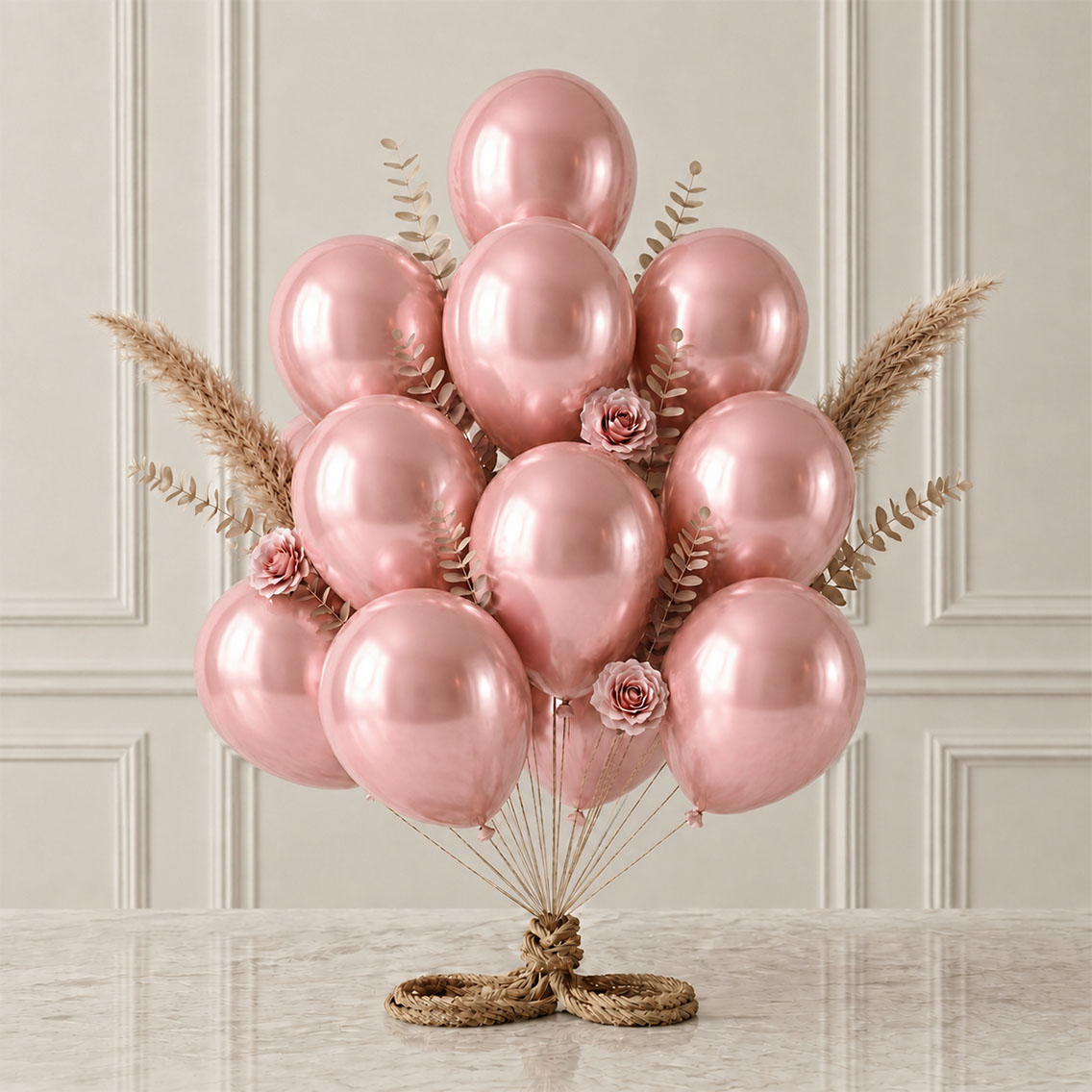 Gül Kurusu Renk Lateks Metalik Balon (30 cm) - 12 Adet