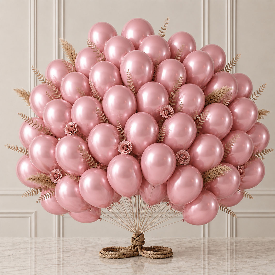 Gül Kurusu Renk Lateks Metalik Balon (30 cm) - 50 Adet