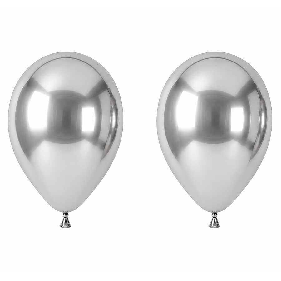 Gümüş Renk Lateks krom Balon (45 cm) - 2 Adet