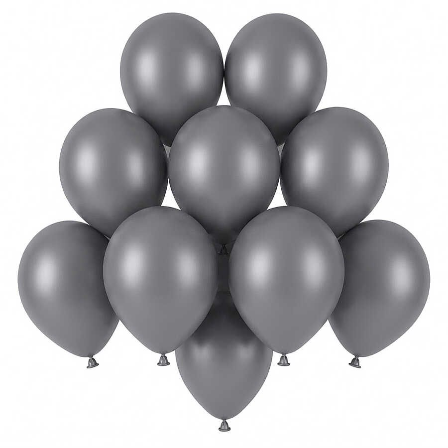 Gümüş Renk Lateks Pastel Balon (13 cm) - 10 Adet