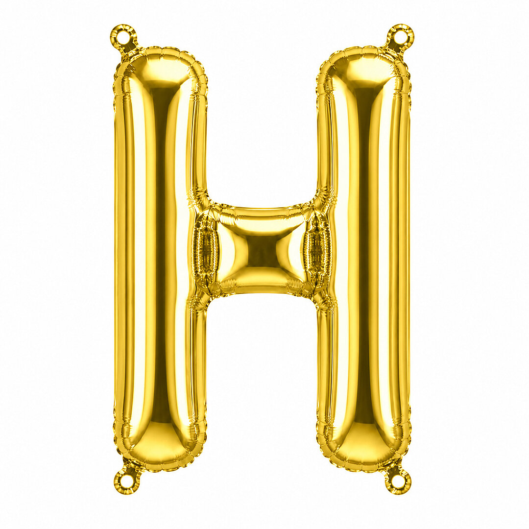 H Harfi Folyo Balon Altın Rengi (36 cm) 