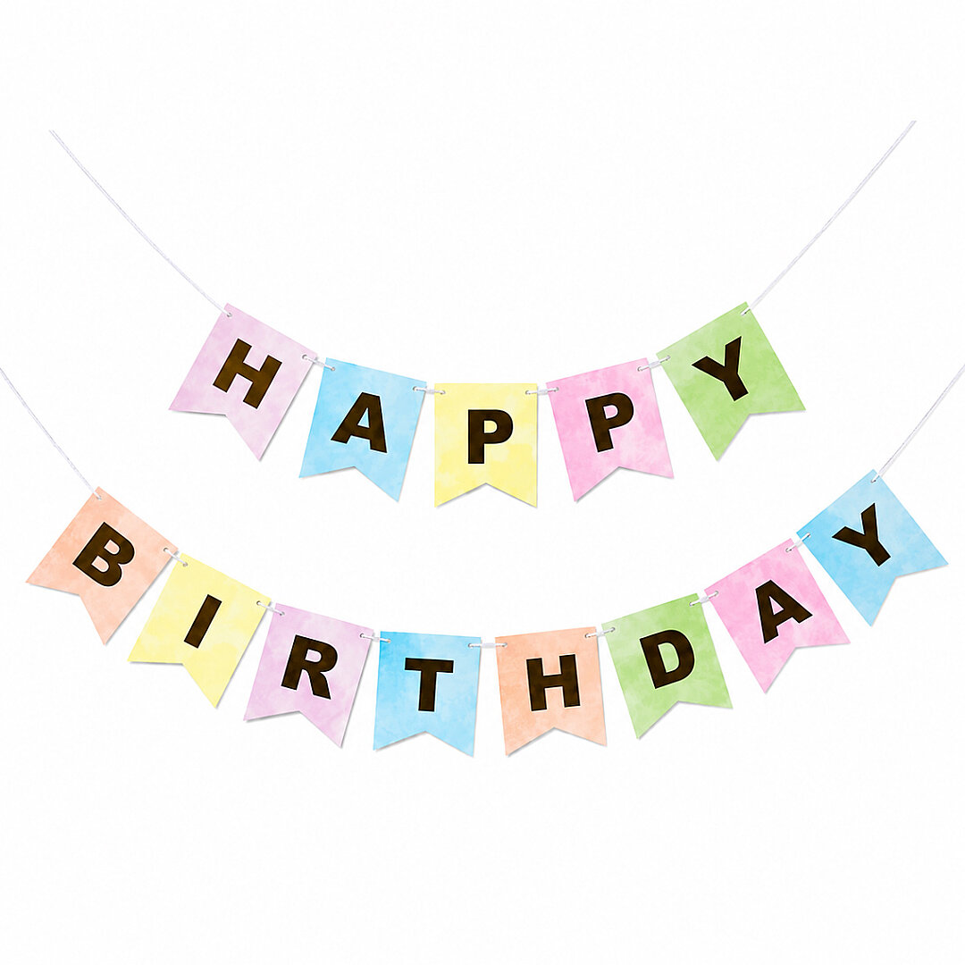 Happy Birthday Banner Makaron 