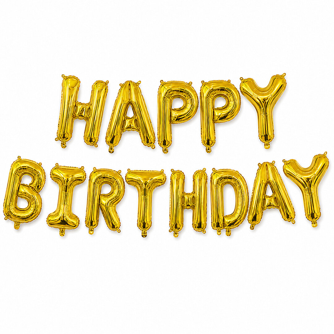 Happy Birthday Folyo Banner Gold 