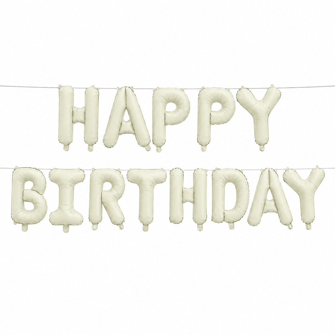 Happy Birthday Folyo Banner Krem 