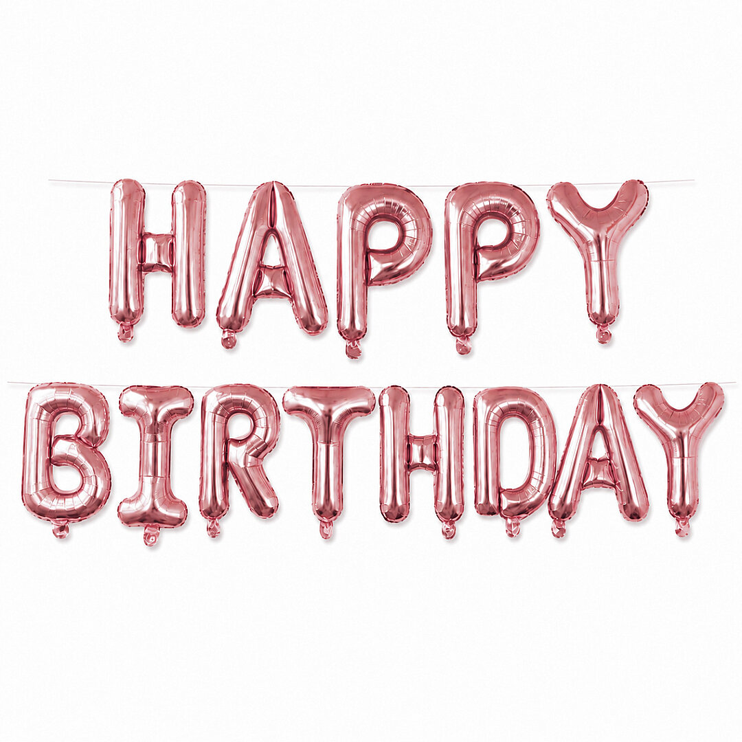 Happy Birthday Folyo Banner Pembe 