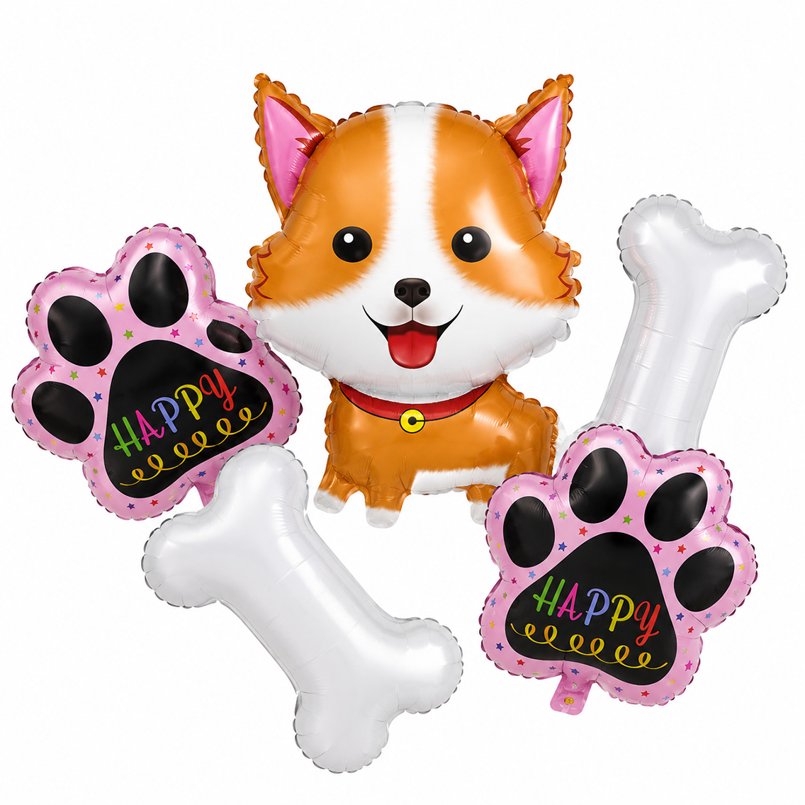 Happy Köpek Kemik Pati Set Folyo Balon