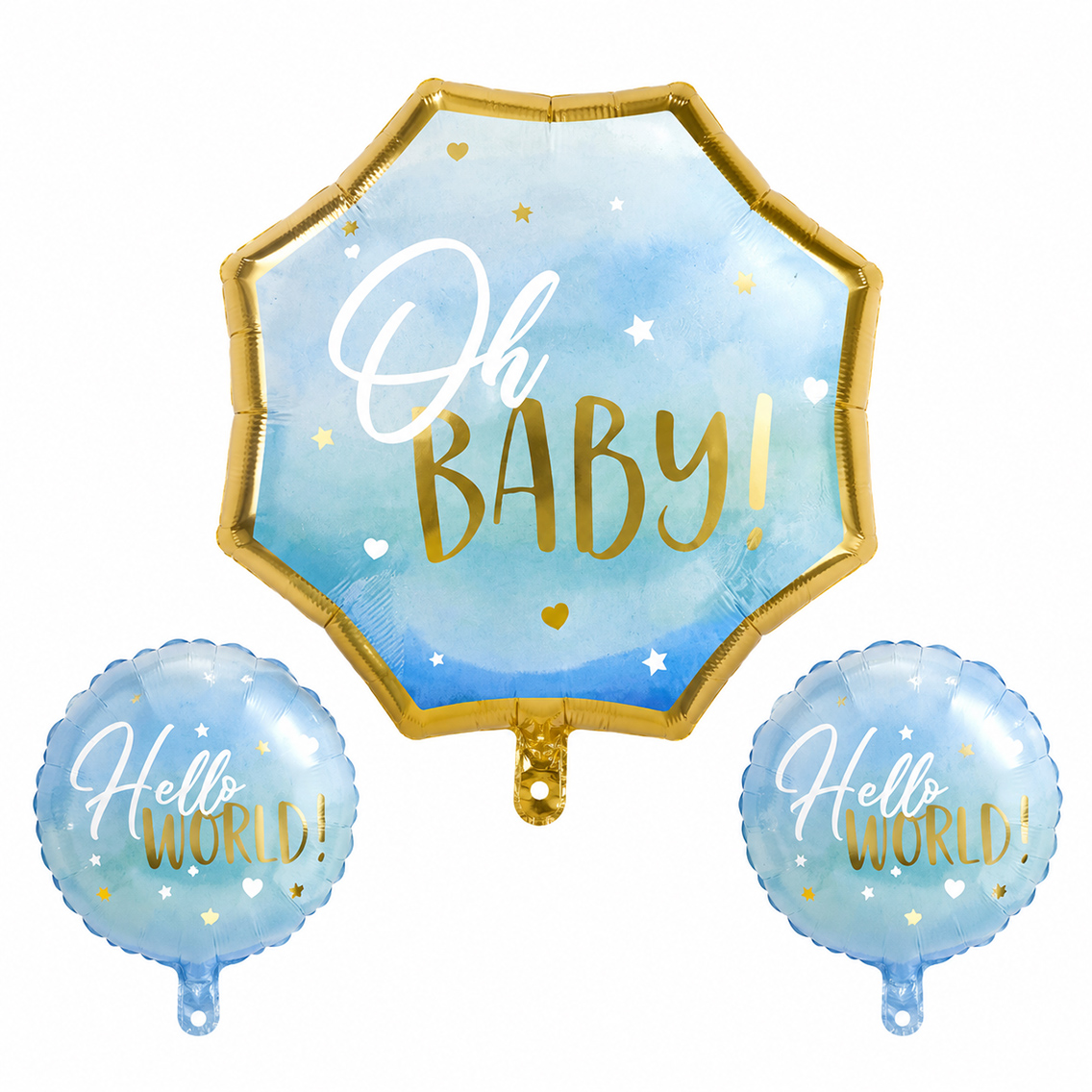 Hello World Set Mavi Folyo Balon