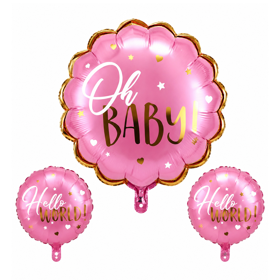 Hello World Set Pembe Folyo Balon