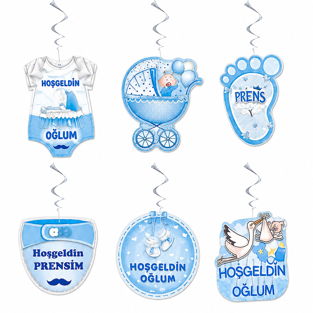 Hoşgeldin Bebeğim 6'lı Sarkıt Mavi 