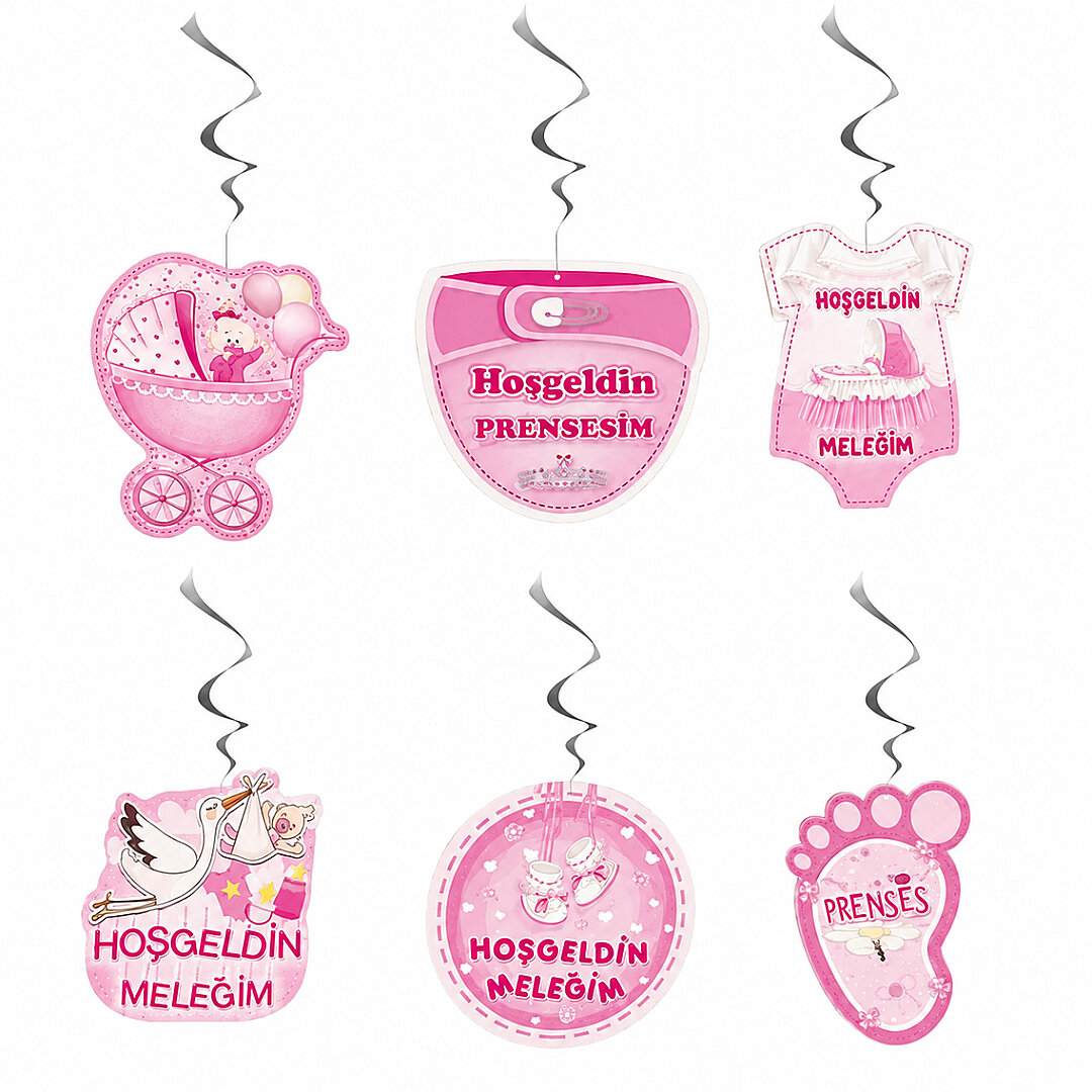Hoşgeldin Bebeğim 6'lı Sarkıt Pembe 