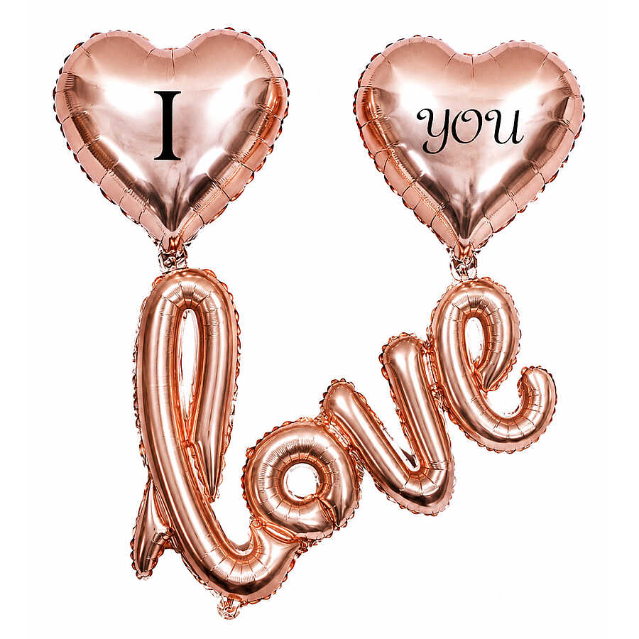 I Love You Kalp Folyo Balon Set