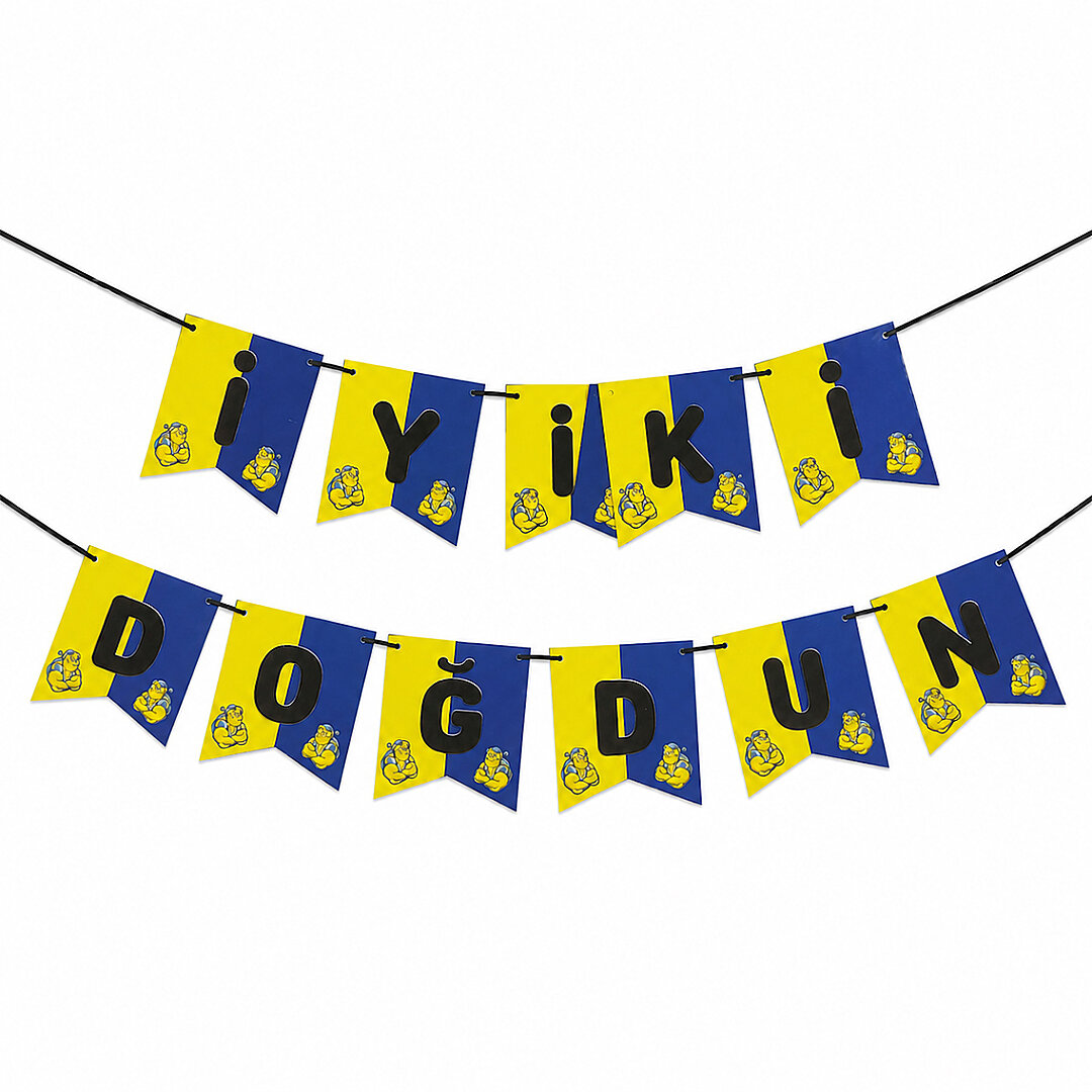 İyiki Doğdun Banner Sarı Lacivert 