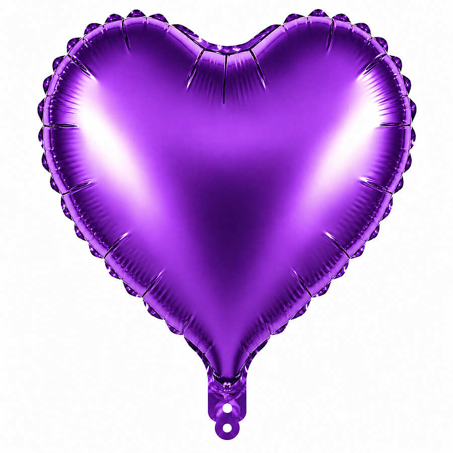 Kalp Folyo Balon Mor (18 inc)