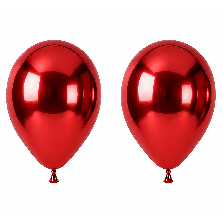 Kırmızı Renk Lateks krom Balon (45 cm) - 2 Adet
