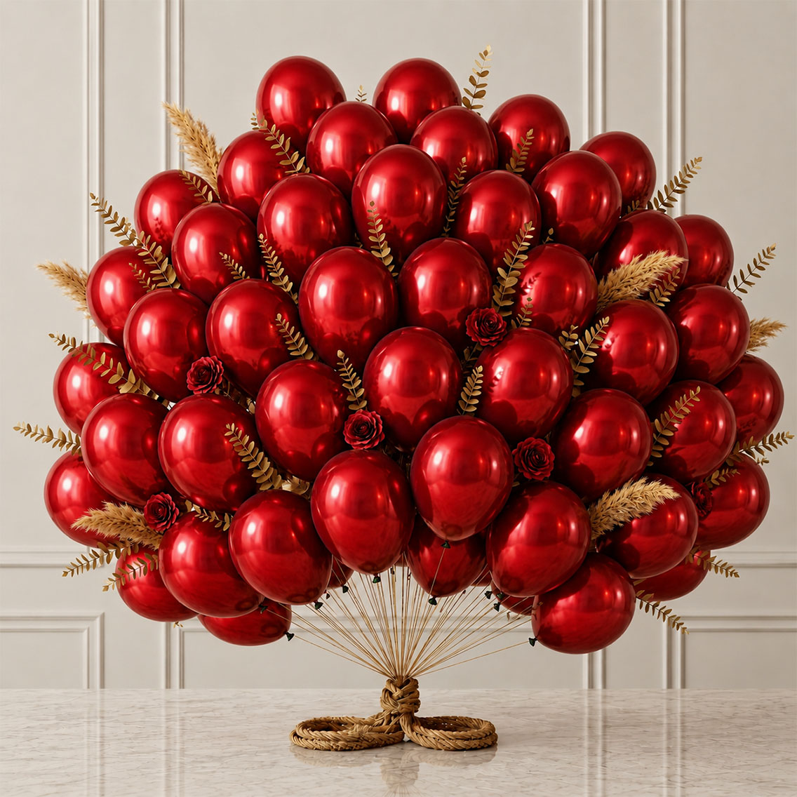 Kırmızı Renk Lateks Metalik Balon (30 cm) - 50 Adet