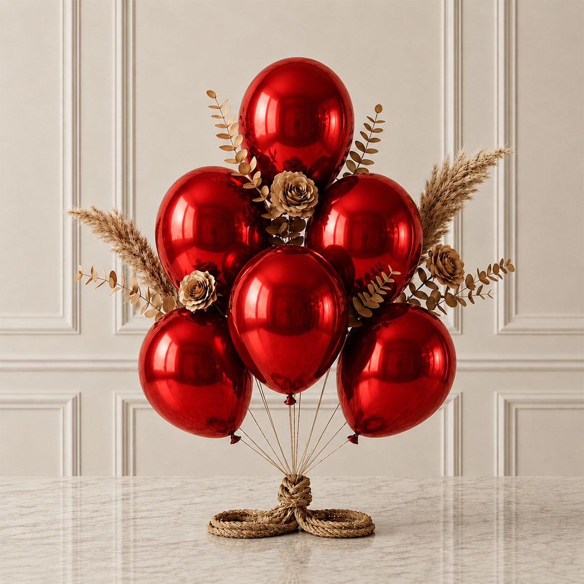 Kırmızı Renk Lateks Metalik Balon (30 cm) - 6 Adet