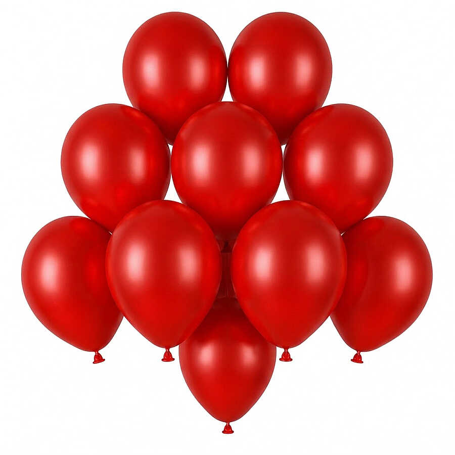 Kırmızı Renk Lateks Pastel Balon (13 cm) - 10 Adet