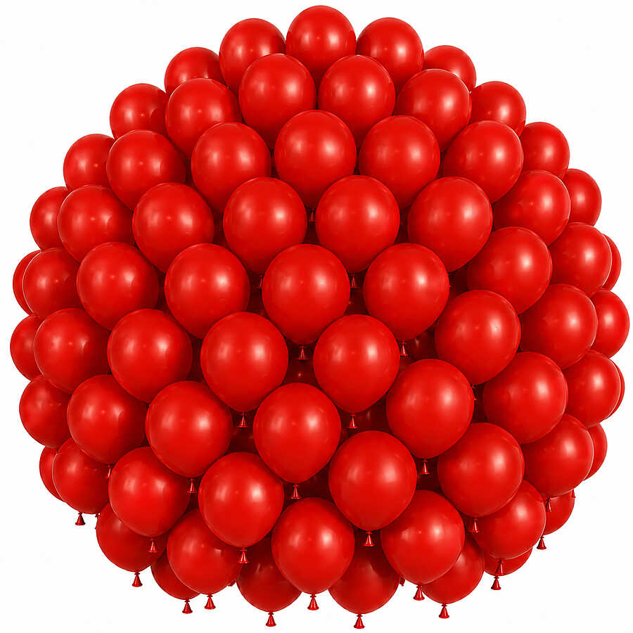 Kırmızı Renk Lateks Pastel Balon (30 cm) - 100 Adet