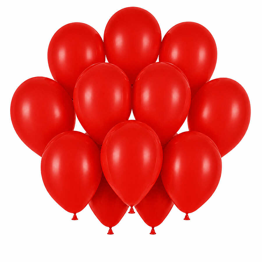 Kırmızı Renk Lateks Pastel Balon (30 cm) - 12 Adet