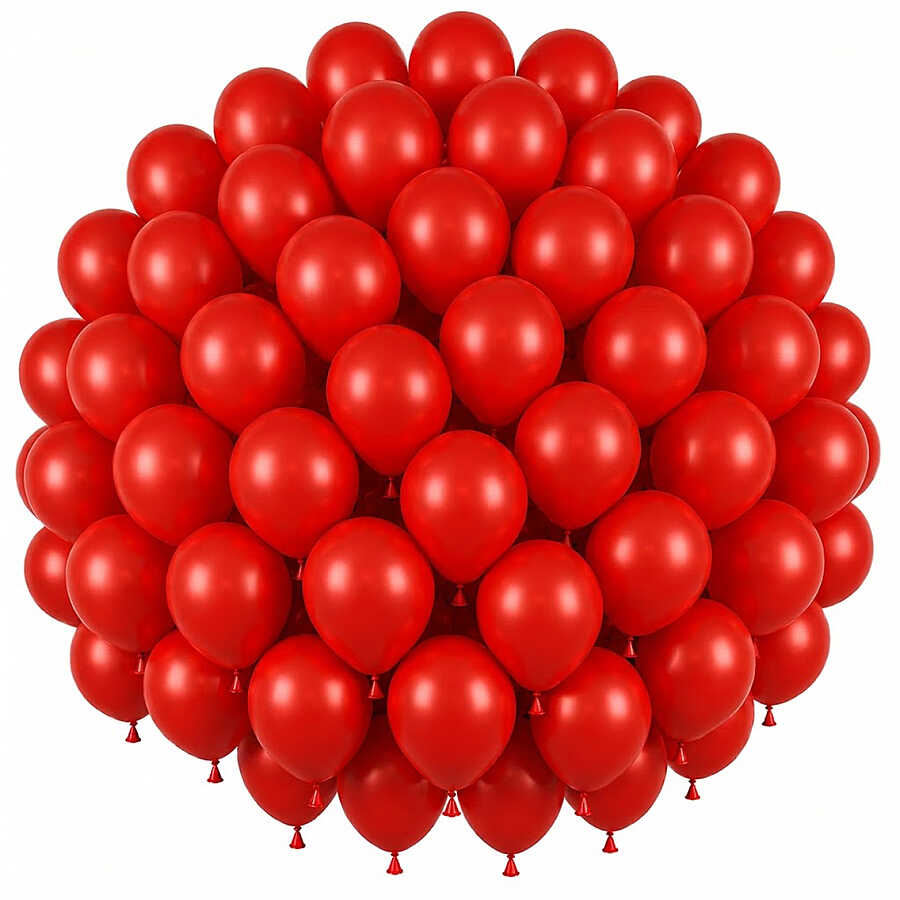 Kırmızı Renk Lateks Pastel Balon (30 cm) - 50 Adet