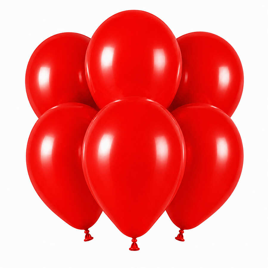 Kırmızı Renk Lateks Pastel Balon (30 cm) - 6 Adet