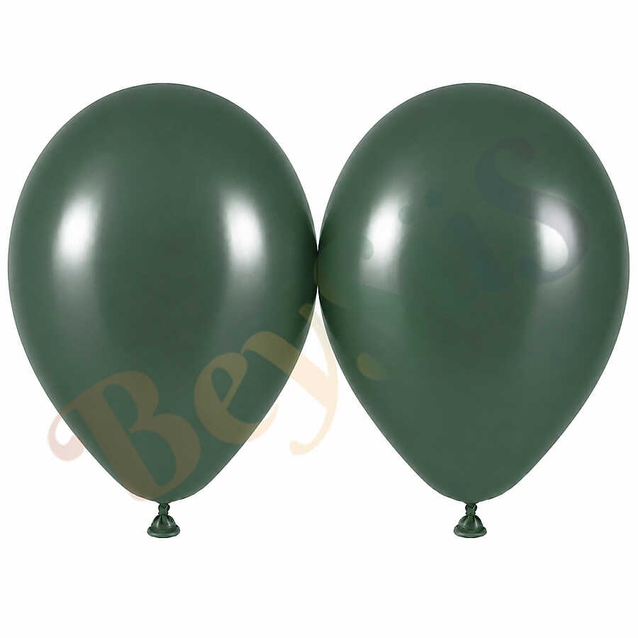 Kış Yeşili Renk Lateks Retro Balon (50 cm) - 2 Adet