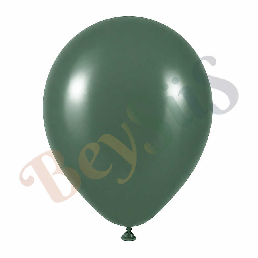 Kış Yeşili Renk Lateks Retro Balon (60 cm) - 1 Adet