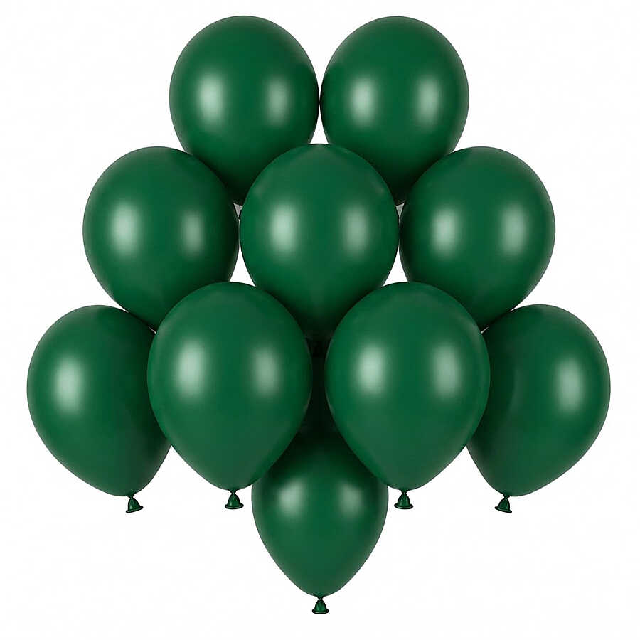 Koyu Yeşil Renk Lateks Pastel Balon (13 cm) - 10 Adet