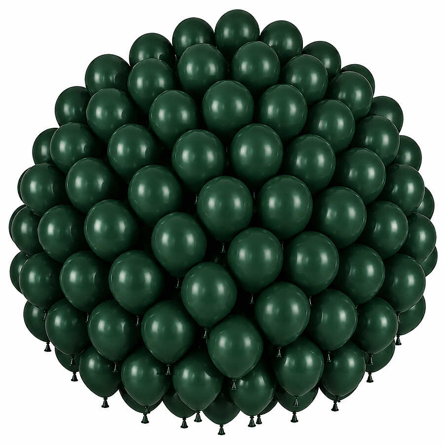 Koyu Yeşil Renk Lateks Pastel Balon (30 cm) - 100 Adet