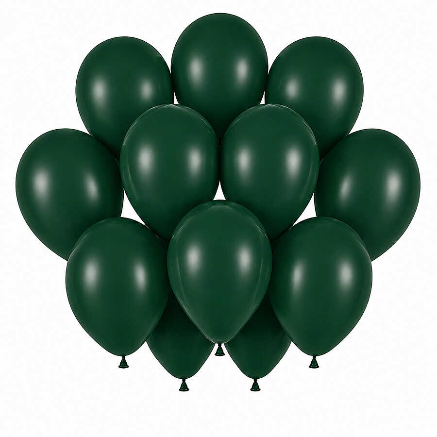 Koyu Yeşil Renk Lateks Pastel Balon (30 cm) - 12 Adet