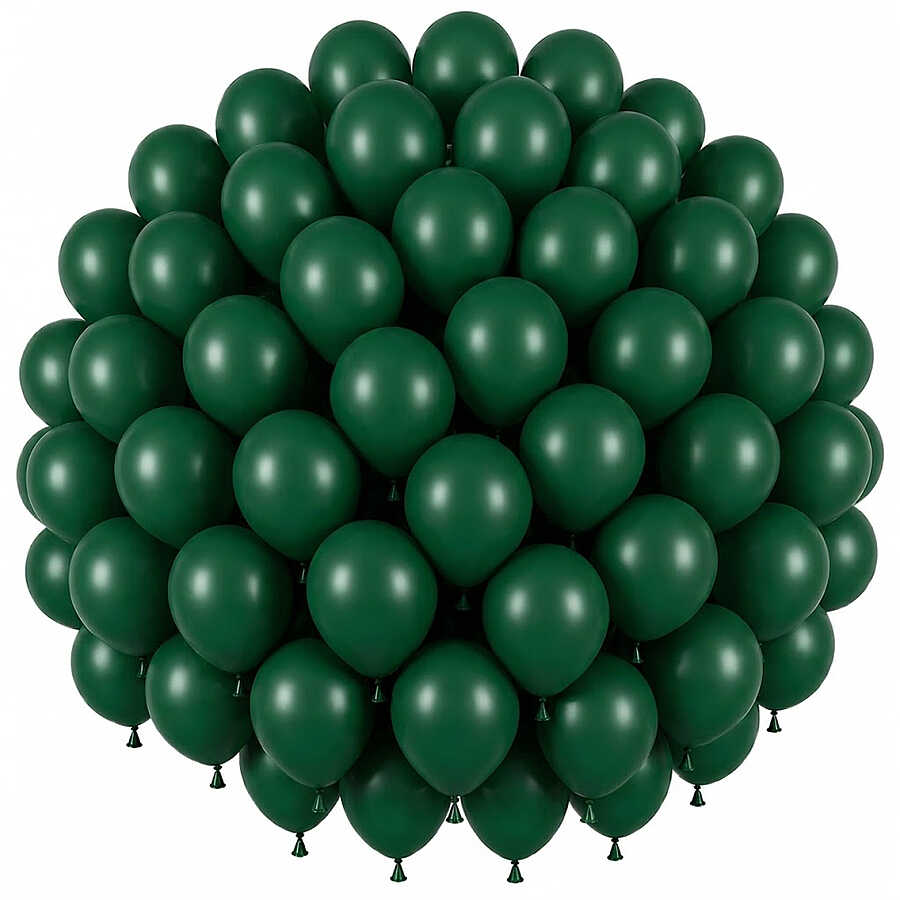 Koyu Yeşil Renk Lateks Pastel Balon (30 cm) - 50 Adet