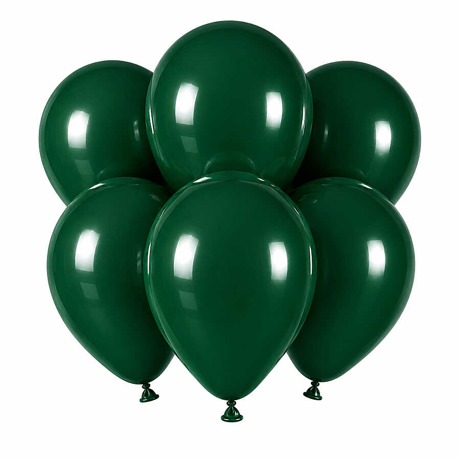 Koyu Yeşil Renk Lateks Pastel Balon (30 cm) - 6 Adet