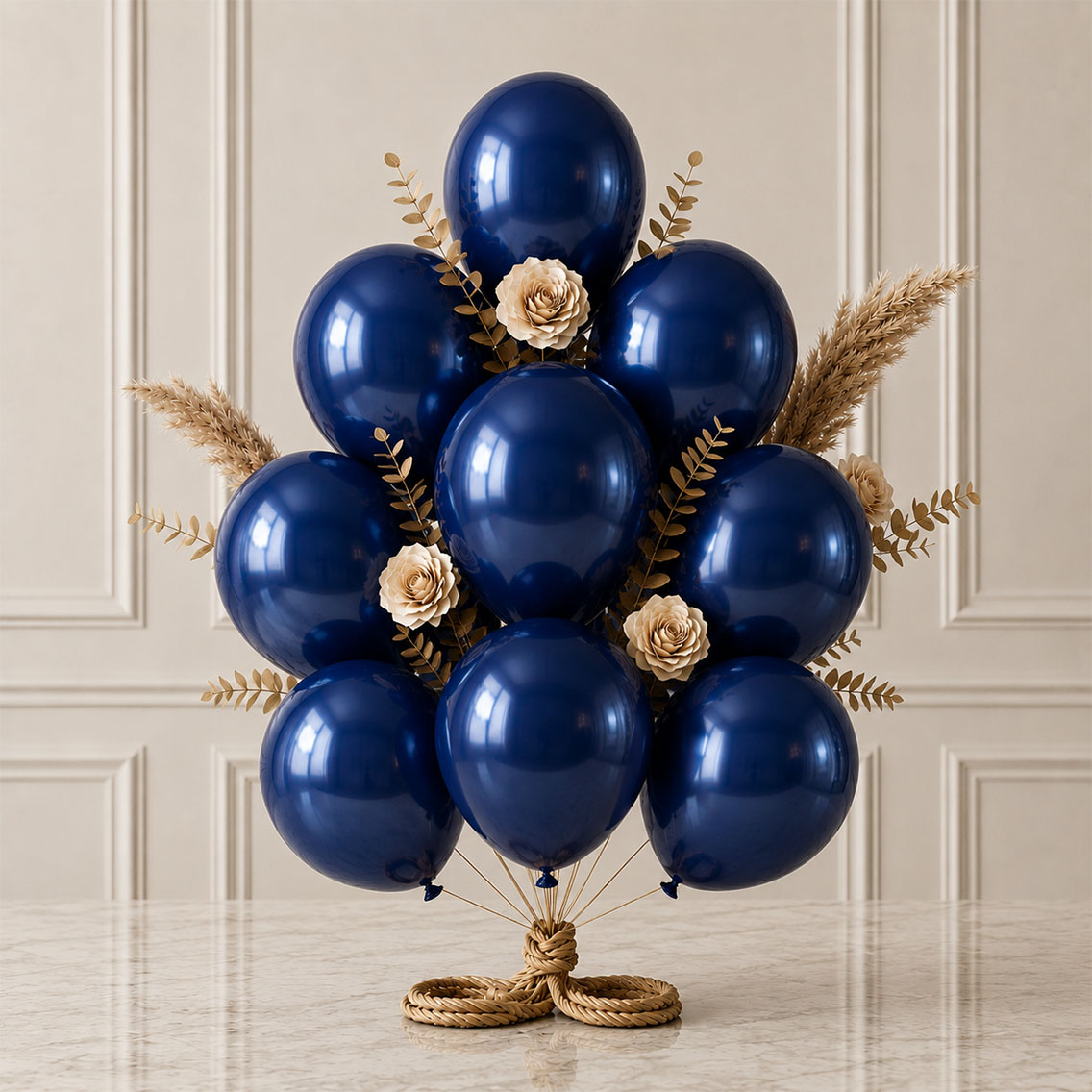 Lacivert Renk Lateks Metalik Balon (30 cm) - 12 Adet