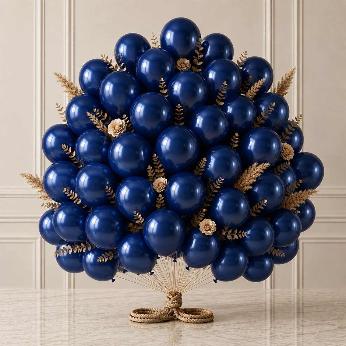 Lacivert Renk Lateks Metalik Balon (30 cm) - 50 Adet