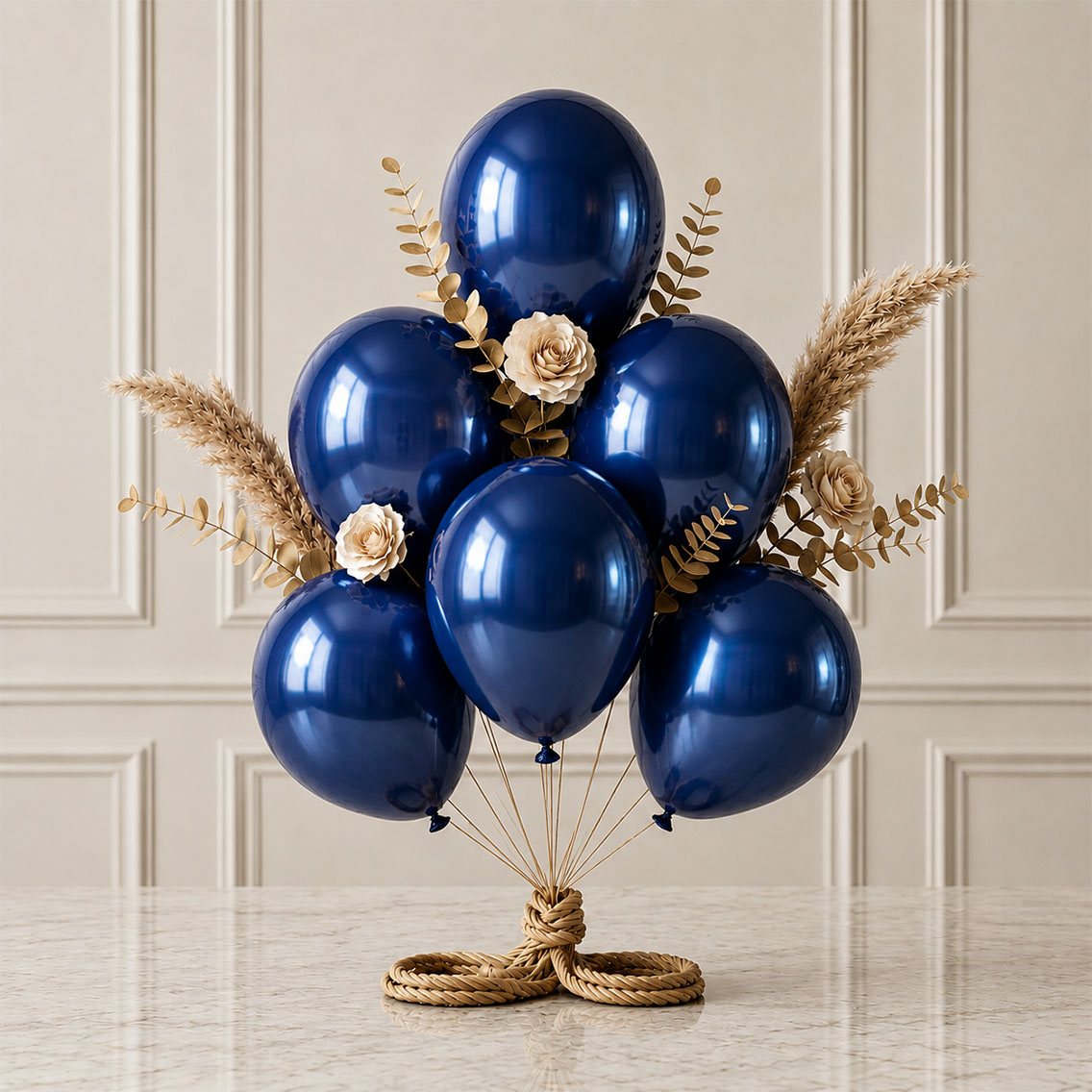 Lacivert Renk Lateks Metalik Balon (30 cm) - 6 Adet